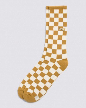 Vans Checkerboard Crew Socken Herren Gelb | Österreich UAOCDH357