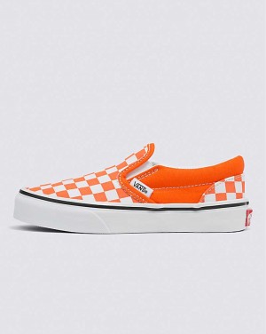 Vans Classic Slip-On Checkerboard Schuhe Kinder Rot Orange | Österreich WSRFIL603