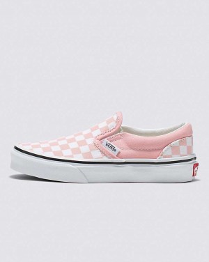 Vans Classic Slip-On Checkerboard Schuhe Kinder Rosa Weiß | Österreich YZDHBV147