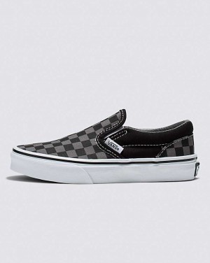 Vans Classic Slip-On Checkerboard Schuhe Kinder Schwarz Grau | Österreich UKDHQL984