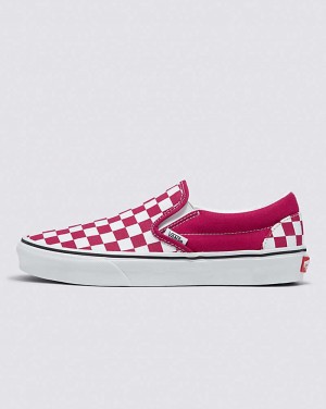 Vans Classic Slip-On Checkerboard Schuhe Damen Rot | Österreich VSGKXT052