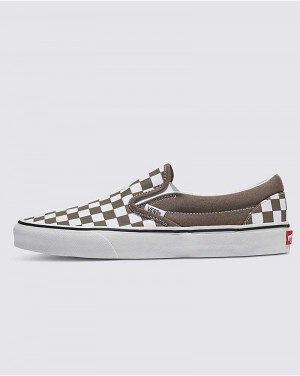 Vans Classic Slip-On Checkerboard Schuhe Damen Khaki | Österreich DGABTV102