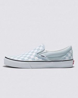 Vans Classic Slip-On Checkerboard Schuhe Damen Blau Weiß | Österreich WUPZLN428