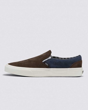 Vans Classic Slip-On Pig Wildleder Schuhe Herren Braun Navy | Österreich GDSMYT037