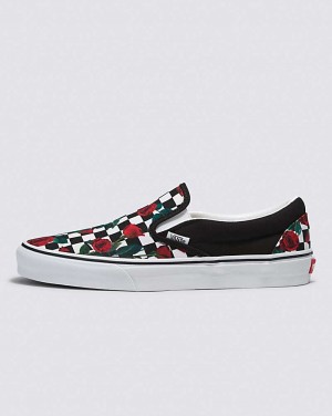 Vans Customs Checkerboard Roses Slip-On Schuhe Herren Mehrfarbig | Österreich KFJHRA742