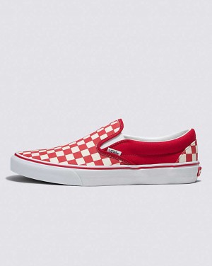 Vans Customs Checkerboard Slip-On Weite Schuhe Herren Rot Weiß | Österreich OJHLQS130