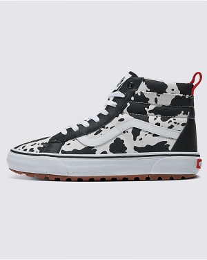 Vans Customs Cow Print Sk8-Hi MTE-1 Schuhe Damen Schwarz Weiß | Österreich YLZBUS659