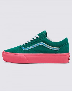 Vans Customs Elevated Ultramarin Wildleder Plattform Old Skool Schuhe Damen Grün | Österreich RJTNZL487