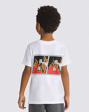 Vans Kleine Kinder Digi Flame T-Shirt Kinder Weiß | Österreich UYHSZG405