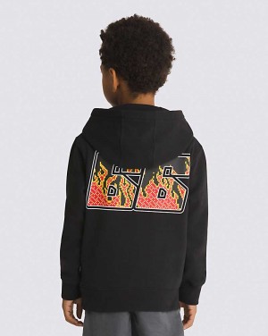 Vans Kleine Kinder Digi Flames Pullover Hoodie Kinder Schwarz | Österreich WMZQPE842