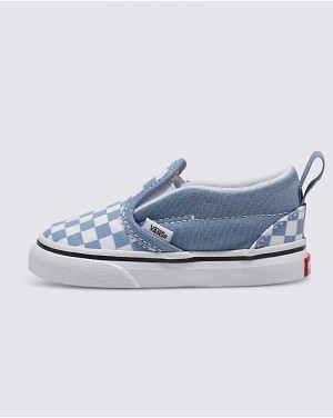 Vans Kleinkinder Classic Slip-On V Checkerboard Schuhe Kinder Blau | Österreich NRBSQM932