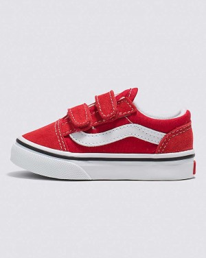 Vans Kleinkinder Old Skool V Schuhe Kinder Rot Weiß | Österreich ZMHDVN980