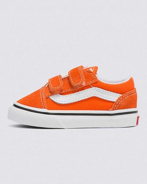 Vans Kleinkinder Old Skool V Schuhe Kinder Rot Orange | Österreich TPLIDB964