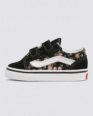 Vans Kleinkinder Old Skool V Wallflower Floral Schuhe Kinder Schwarz | Österreich CEDLGF741