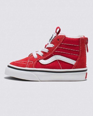 Vans Kleinkinder Sk8-Hi Zip Schuhe Kinder Rot Weiß | Österreich EUABQO142