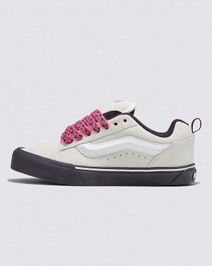 Vans Knu Skool Schuhe Damen Weiß Rosa | Österreich IYRFMS271