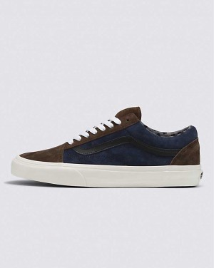 Vans Old Skool Pig Wildleder Schuhe Damen Braun Navy | Österreich LABGZP705