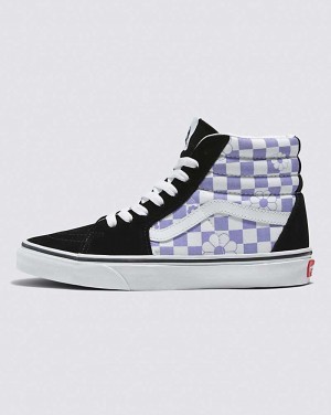 Vans Sk8-Hi Floral Check Schuhe Damen Lavendel Schwarz | Österreich HUMXSD109