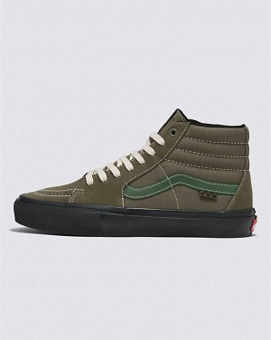 Vans Skate Sk8-Hi Skateschuhe Damen Grün Weiß | Österreich RPQKUO658