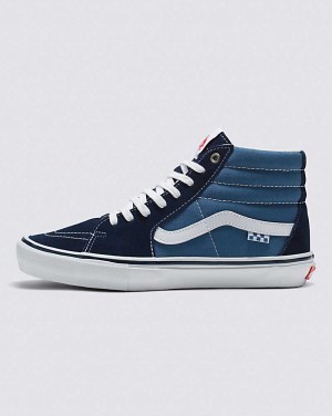 Vans Skate Sk8-Hi Skateschuhe Damen Navy Weiß | Österreich FVYXHQ491