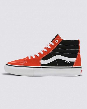 Vans Skate Sk8-Hi Skateschuhe Damen Rot Schwarz | Österreich TIOLMP857