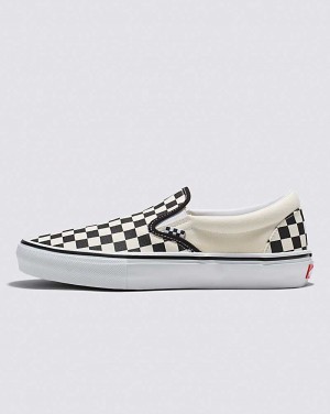 Vans Skate Slip-On Checkerboard Skateschuhe Herren Schwarz Weiß | Österreich ZLTQWA812