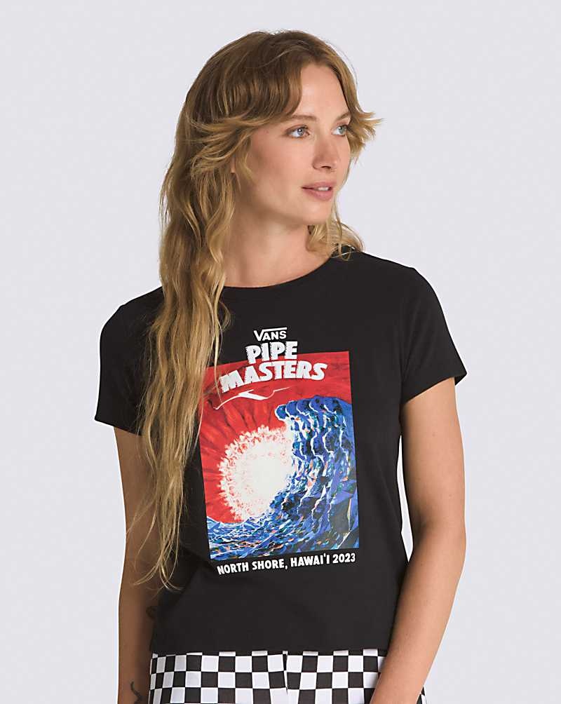 Vans 2023 Pipe Masters Mini T-Shirt Damen Schwarz | Österreich OJFKQS360