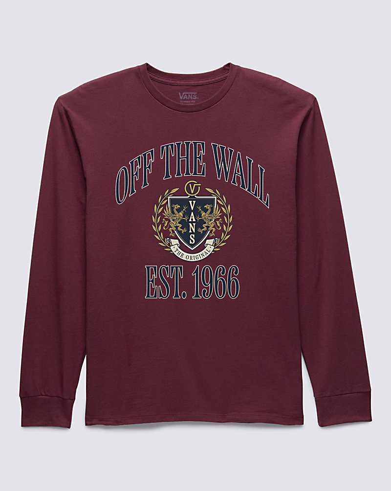 Vans Arches Long Sleeve T-Shirt Herren Bordeaux | Österreich CLRTHK825