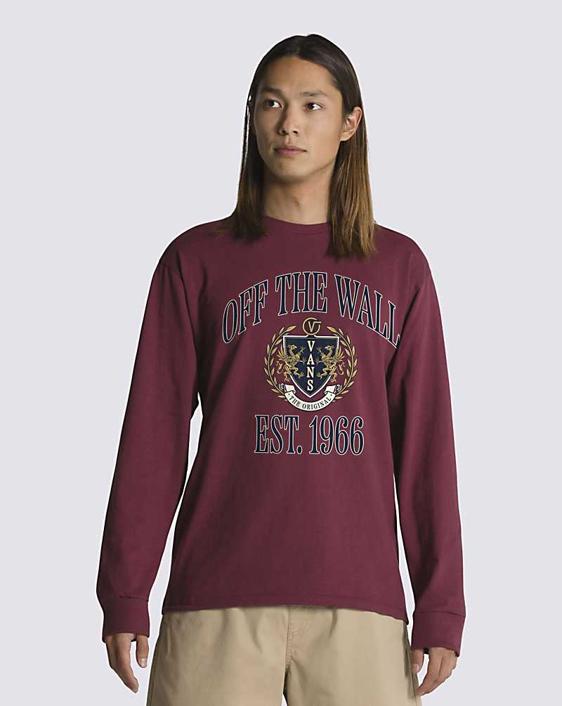 Vans Arches Long Sleeve T-Shirt Herren Bordeaux | Österreich CLRTHK825