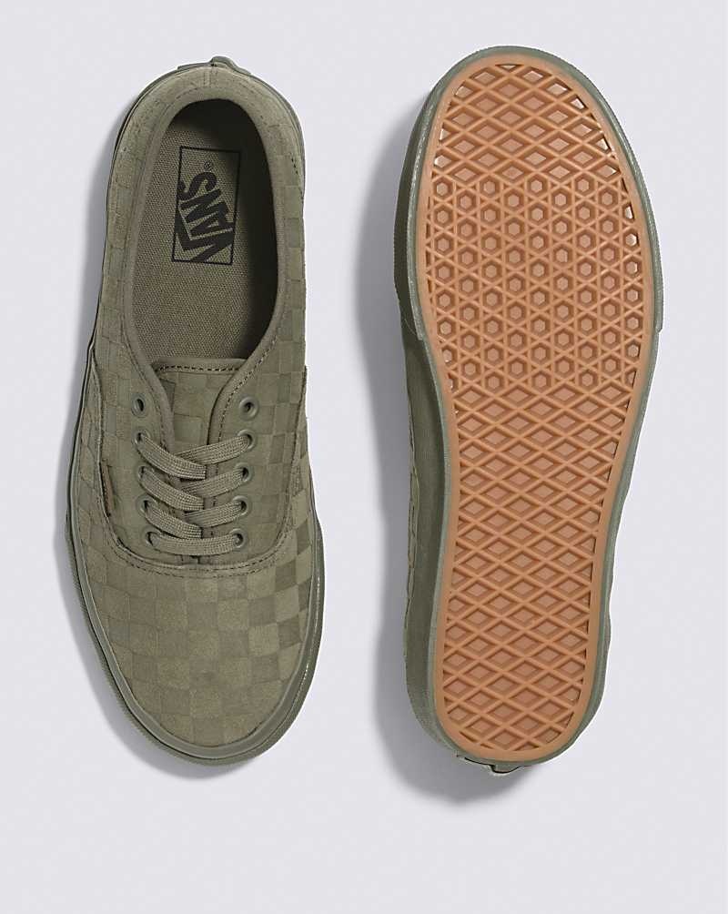 Vans Authentic Mono Checkerboard Schuhe Herren Olivgrün | Österreich CQLZKV012