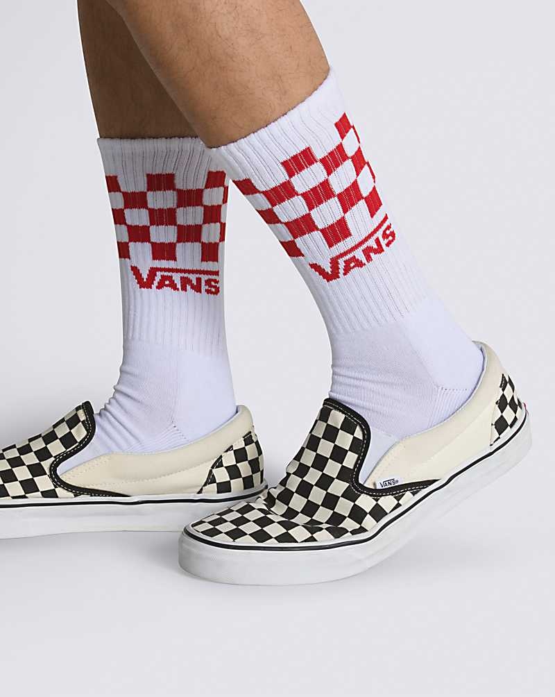 Vans Check Crews 3-Pack Socken Herren Weiß | Österreich NHKRCA275