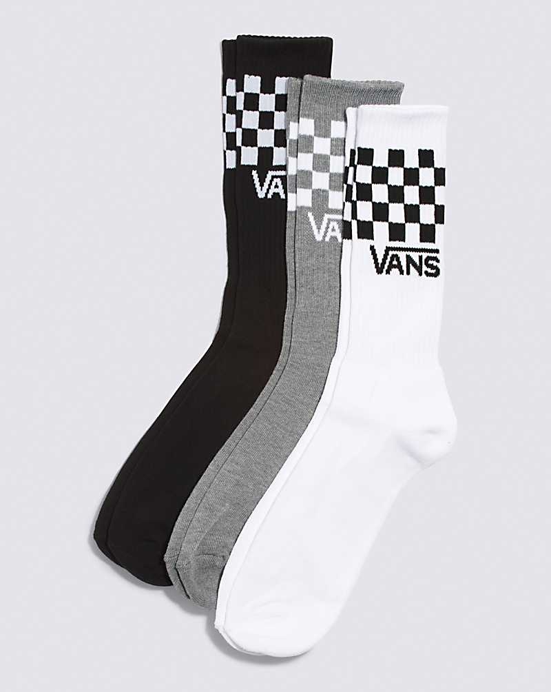 Vans Checkerboard Crew 3-Pack Socken Herren Mehrfarbig | Österreich QJGBVX281