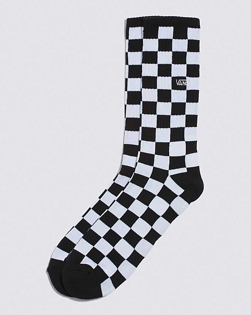 Vans Checkerboard Crew Socken Herren Schwarz Weiß | Österreich FLJTPD201