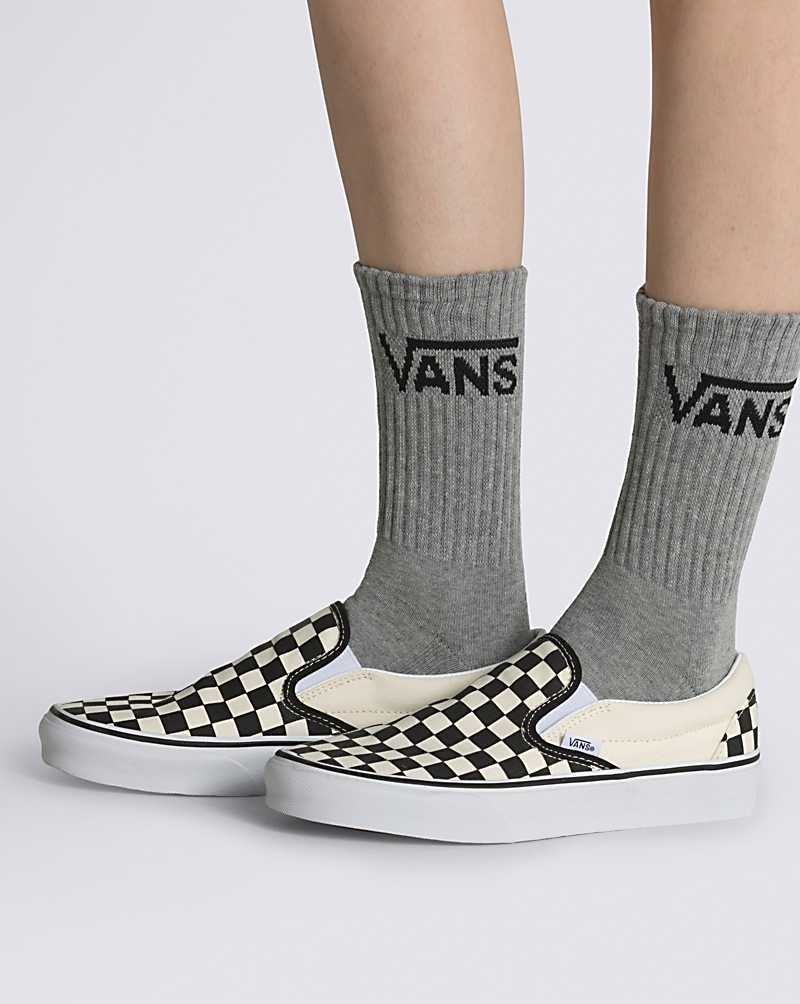 Vans Classic Crew 3-Pack Socken Damen Weiß Schwarz Grau | Österreich VFPMTL391