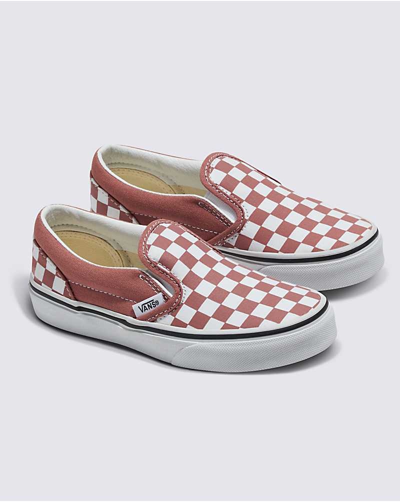 Vans Classic Slip-On Checkerboard Schuhe Kinder Rosa | Österreich KTBAOU710