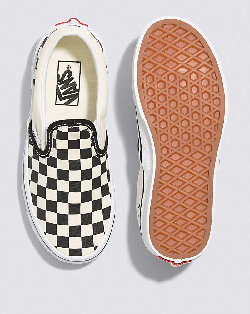 Vans Classic Slip-On Checkerboard Schuhe Kinder Schwarz Weiß | Österreich ONJZGI235