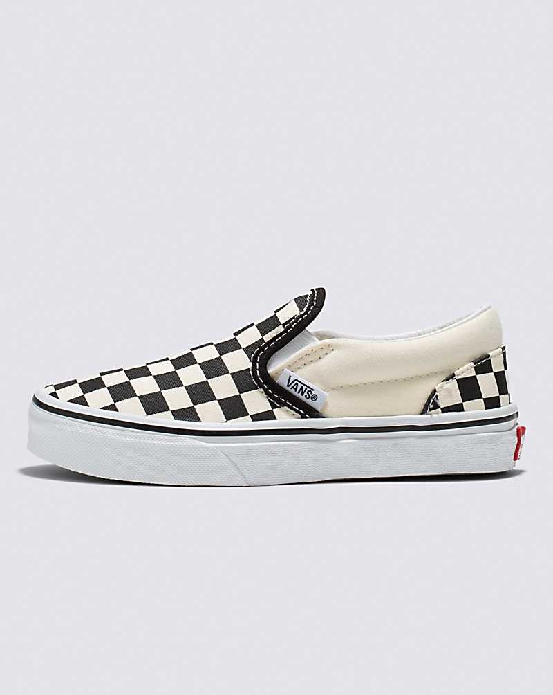 Vans Classic Slip-On Checkerboard Schuhe Kinder Schwarz Weiß | Österreich ONJZGI235