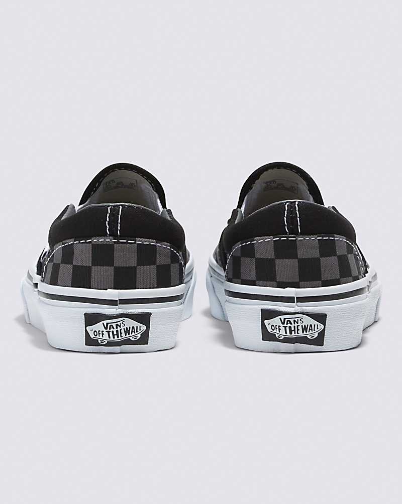 Vans Classic Slip-On Checkerboard Schuhe Kinder Schwarz Grau | Österreich UKDHQL984