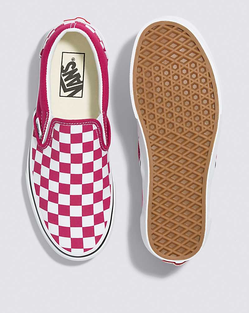 Vans Classic Slip-On Checkerboard Schuhe Damen Rot | Österreich VSGKXT052