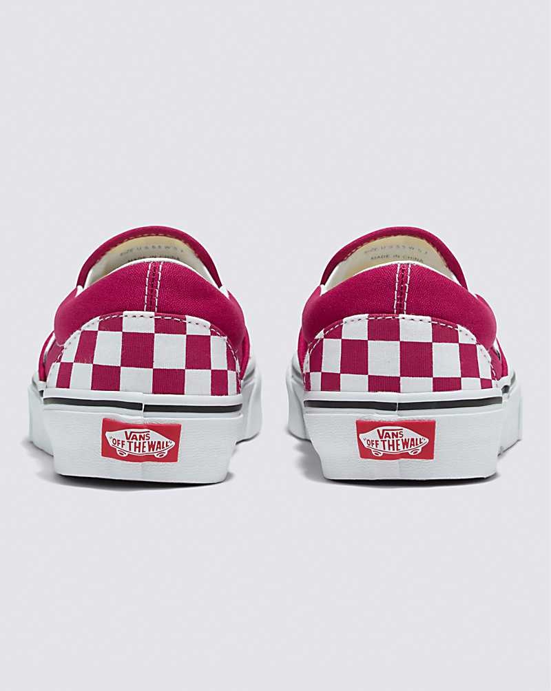 Vans Classic Slip-On Checkerboard Schuhe Damen Rot | Österreich VSGKXT052