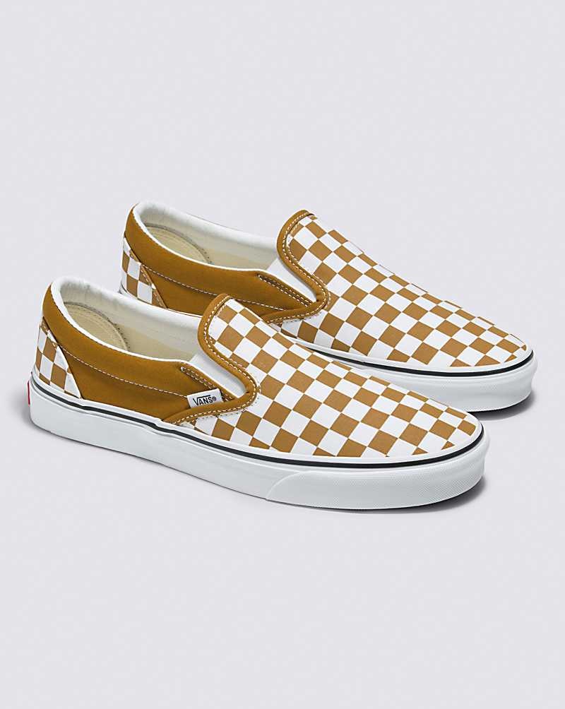 Vans Classic Slip-On Checkerboard Schuhe Damen Braun | Österreich RVDLBZ539