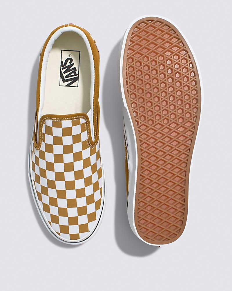 Vans Classic Slip-On Checkerboard Schuhe Damen Braun | Österreich RVDLBZ539