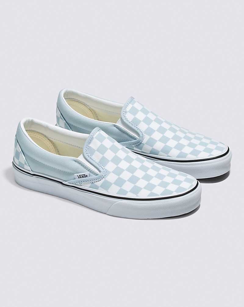 Vans Classic Slip-On Checkerboard Schuhe Damen Blau Weiß | Österreich WUPZLN428