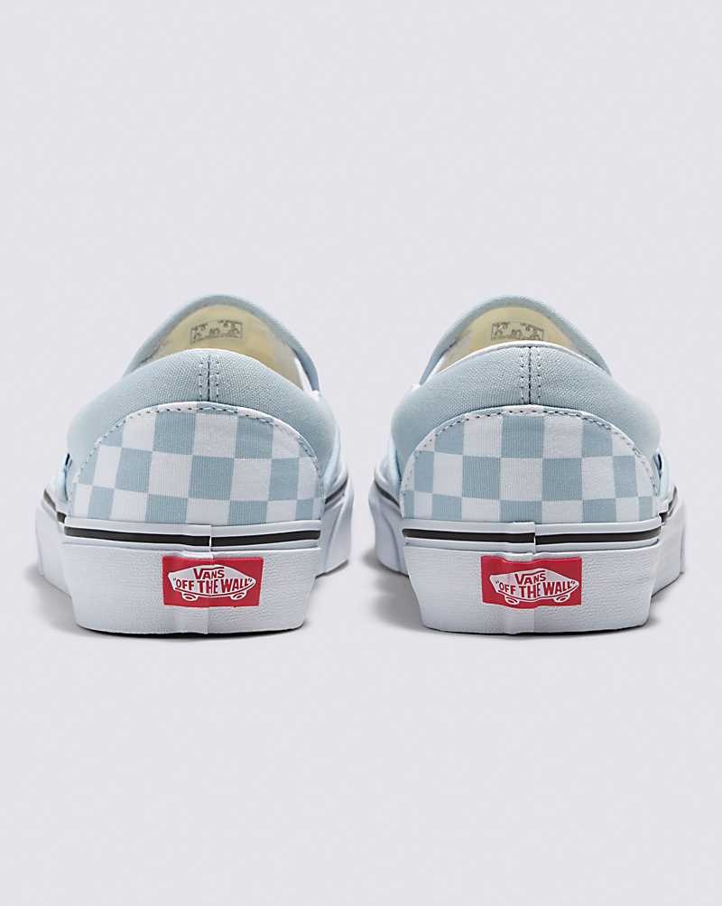 Vans Classic Slip-On Checkerboard Schuhe Damen Blau Weiß | Österreich WUPZLN428