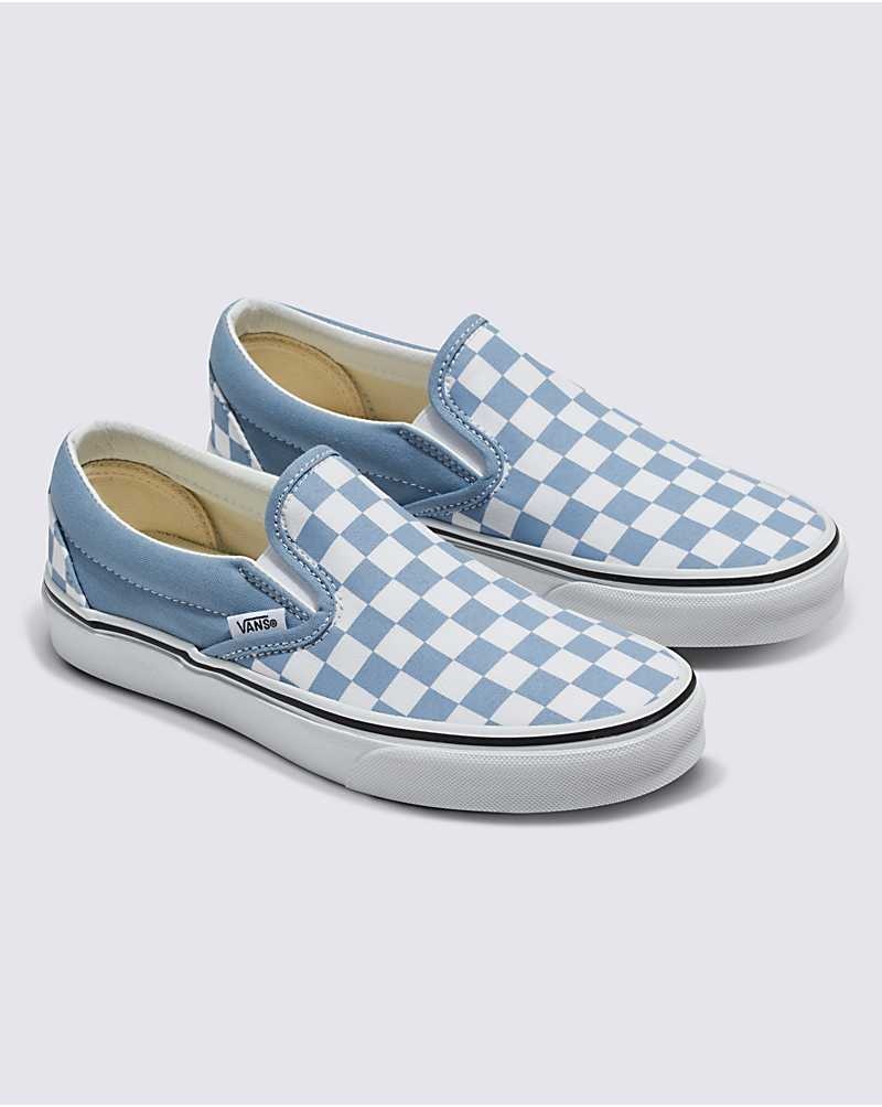 Vans Classic Slip-On Checkerboard Schuhe Damen Blau | Österreich EYKHWM954