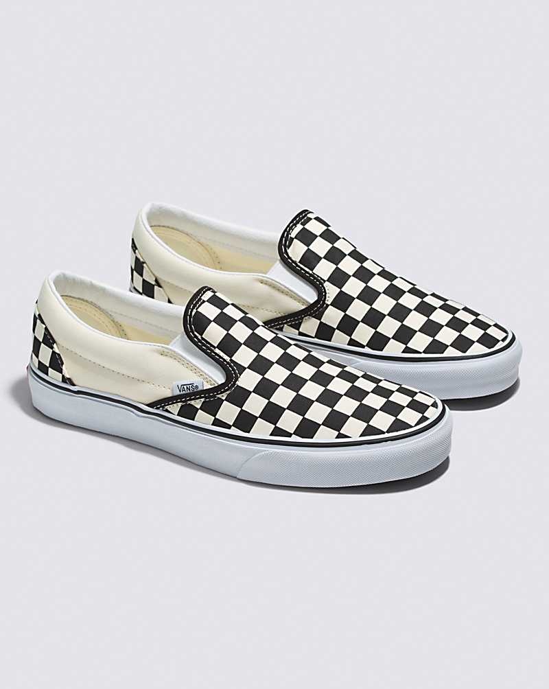 Vans Classic Slip-On Checkerboard Schuhe Damen Schwarz Weiß | Österreich MVJXKQ386