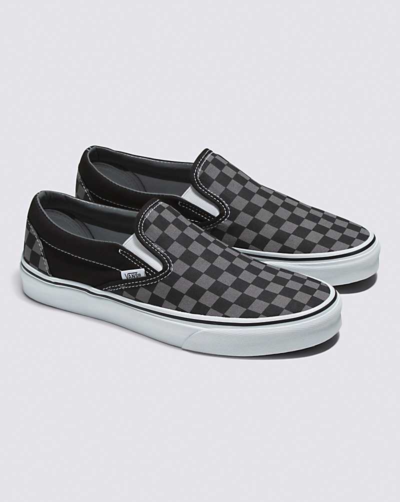 Vans Classic Slip-On Checkerboard Schuhe Damen Schwarz Grau | Österreich DFOAWI386