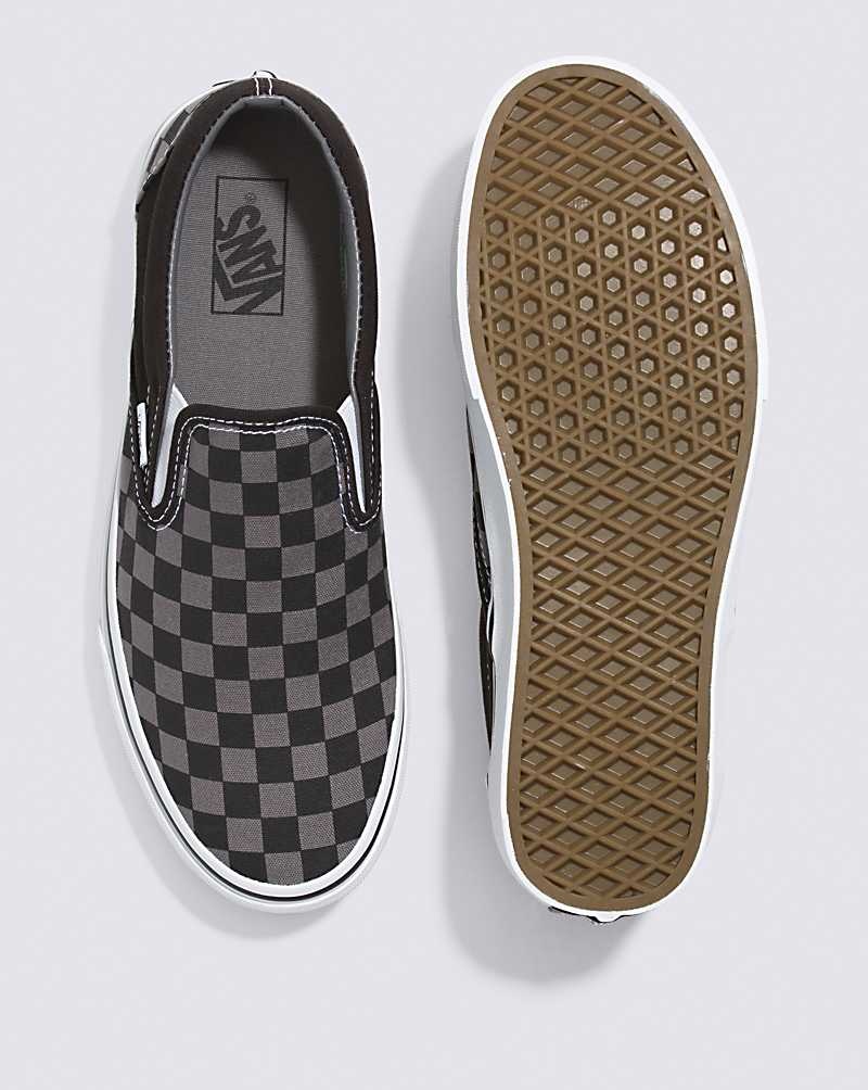 Vans Classic Slip-On Checkerboard Schuhe Damen Schwarz Grau | Österreich DFOAWI386