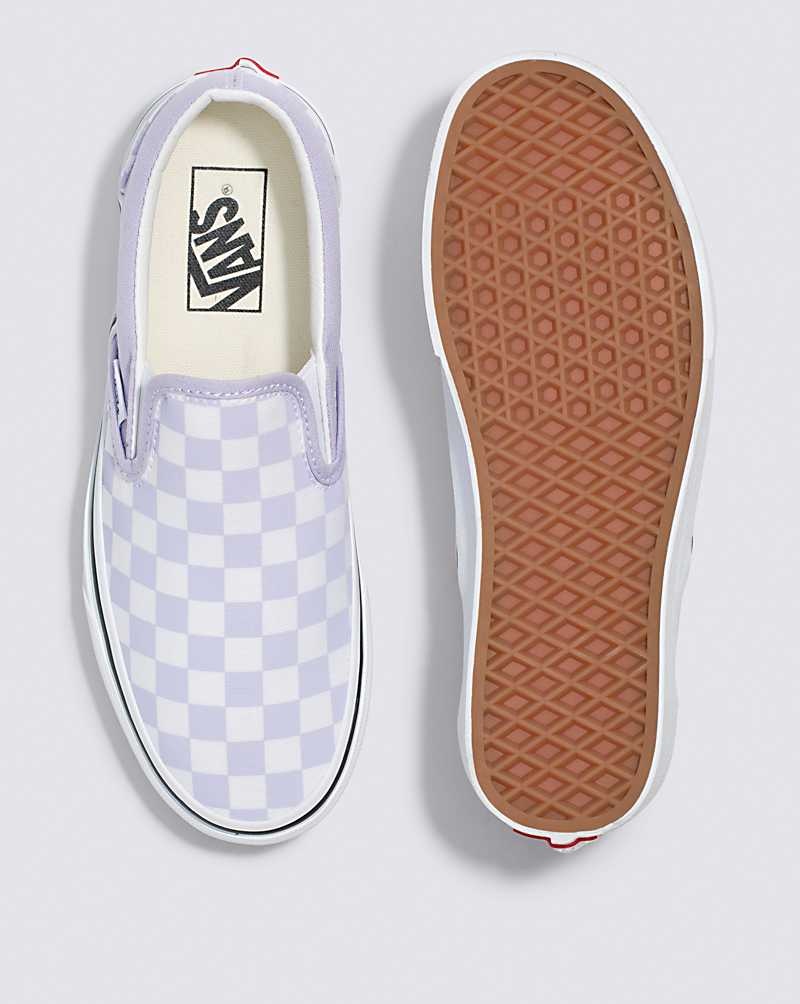 Vans Classic Slip-On Checkerboard Schuhe Herren Lila | Österreich ZTIYJN481