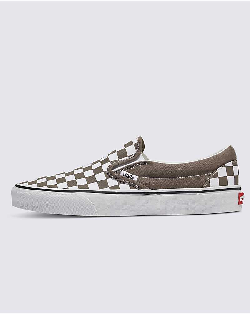 Vans Classic Slip-On Checkerboard Schuhe Herren Khaki | Österreich YBQOKI904